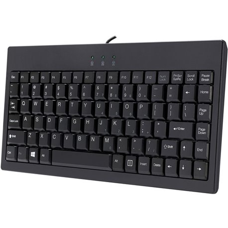 Adesso EasyTouch AKB-110B Mini Keyboard - PS/2, USB - 87 Keys - Black