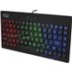 Adesso 3-Color Illuminated Mini Keyboard - Cable Connectivity - USB Interface - 87 Key - English (US) - Point of Sale (POS), Kio