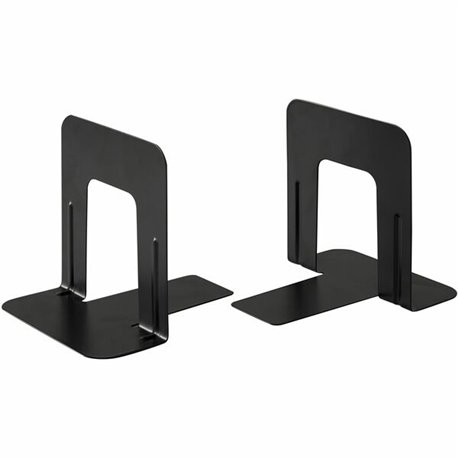 Business Source Heavy-gauge Steel Book Supports - 5.3" Height x 5" Width x 4.8" DepthDesktop - Non-skid Base, Scratch Resistant,