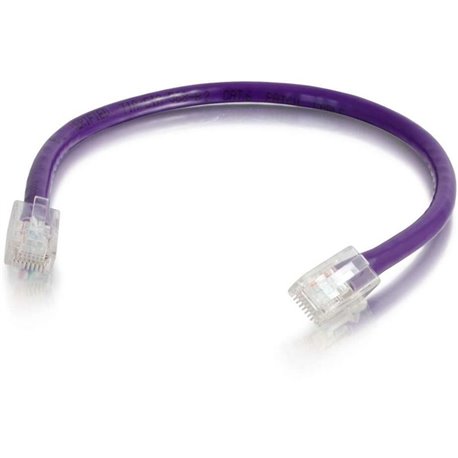 C2G 1ft Cat6 Non-Booted Unshielded (UTP) Ethernet Cable - Cat6 Network Patch Cable - PoE - Purple - 1 ft Category 6 Network Cabl