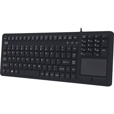 Adesso Antimicrobial Waterproof Touchpad Keyboard - Cable Connectivity - USB Interface - 108 Key Windows Key Hot Key(s) - Englis