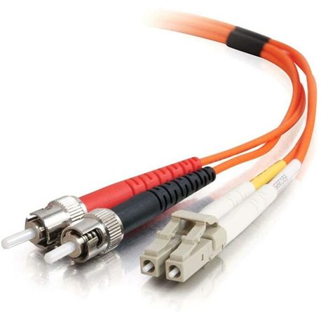 C2G 1m LC-ST 62.5/125 OM1 Duplex Multimode PVC Fiber Optic Cable (USA-Made) - Orange - Fiber Optic for Network Device - LC Male 