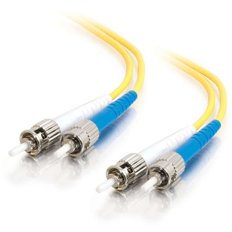 C2G 3m ST-ST 9/125 OS2 Duplex Single-Mode PVC Fiber Optic Cable - Yellow - 9.84 ft Fiber Optic Network Cable for Network Device 