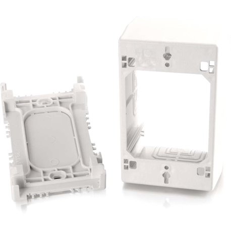 C2G Wiremold Uniduct Single Gang Extra Deep Junction Box - White - 1-gang - Wall Mount - White - Polyvinyl Chloride (PVC) - TAA 