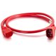 C2G 1ft 18AWG Power Cord (IEC320C14 to IEC320C13) - Red - For PDU, Switch, Server - 250 V AC / 10 A - Red - 1 ft Cord Length - I