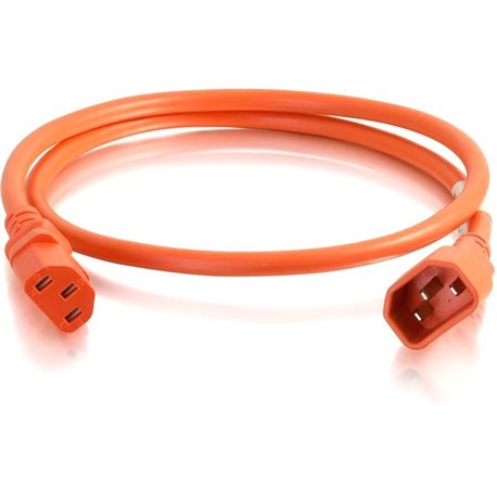 C2G 1ft 18AWG Power Cord (IEC320C14 to IEC320C13) - Orange - For PDU, Switch, Server - 250 V AC / 10 A - Orange - 1 ft Cord Leng