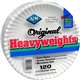 AJM 9" Original Heavyweight Plates - Serving, Reheating - Disposable - Microwave Safe - 9" Diameter - White - Paper Body - 120 /