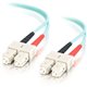 C2G-1m SC-SC 10Gb 50/125 OM3 Duplex Multimode PVC Fiber Optic Cable - Aqua - Fiber Optic for Network Device - SC Male - SC Male 