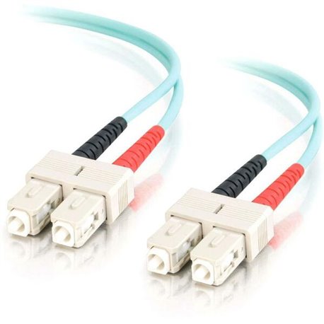 C2G-1m SC-SC 10Gb 50/125 OM3 Duplex Multimode PVC Fiber Optic Cable - Aqua - Fiber Optic for Network Device - SC Male - SC Male 