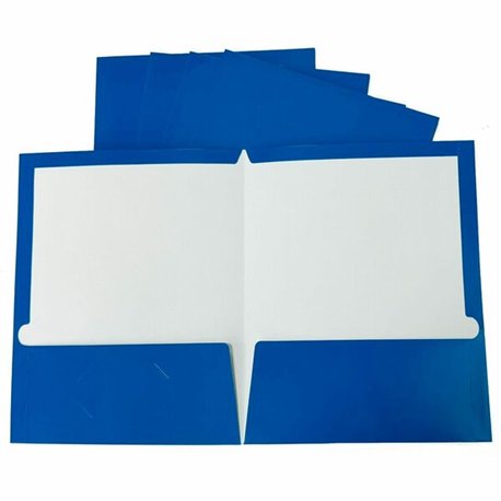 Business Source Letter Pocket Folder - 8 1/2" x 11" - 100 Sheet Capacity - 2 Internal Pocket(s) - Blue - 25 / Box