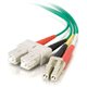 C2G-2m LC-SC 62.5/125 OM1 Duplex Multimode Fiber Optic Cable (Plenum-Rated) - Green - Fiber Optic for Network Device - LC Male -