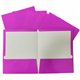 Business Source Letter Pocket Folder - 8 1/2" x 11" - 100 Sheet Capacity - 2 Internal Pocket(s) - Card Paper - Purple - 25 / Box