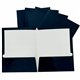 Business Source Letter Pocket Folder - 8 1/2" x 11" - 100 Sheet Capacity - 2 Internal Pocket(s) - Card Paper - Navy - 25 / Box