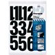 Chartpak Permanent Adhesive Vinyl Numbers - 23 x Numbers Shape - Self-adhesive - Helvetica Style - Easy to Use - 4" Height - Bla