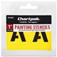 Chartpak Painting Letters/Numbers Stencils - 1" - Gothic - Yellow