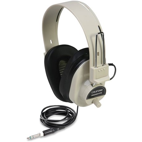 Califone Ultra Sturdy Stereo Headphone W/ Vol Cntrl - Stereo - Beige - Mini-phone (3.5mm) - Wired - 300 Ohm - 40 Hz 18 kHz - Nic