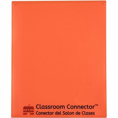 C-Line Classroom Connector Letter Report Cover - 8 1/2" x 11" - 2 Internal Pocket(s) - Orange - 25 / Box