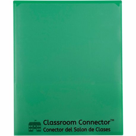 C-Line Classroom Connector Letter Report Cover - 8 1/2" x 11" - 2 Internal Pocket(s) - Green - 25 / Box