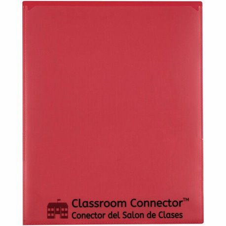 C-Line Classroom Connector Letter Report Cover - 8 1/2" x 11" - 2 Internal Pocket(s) - Red - 25 / Box