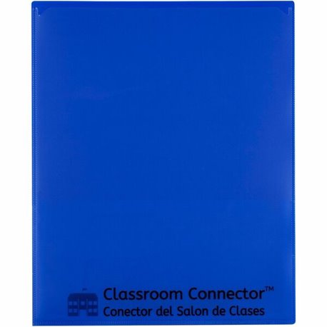 C-Line Classroom Connector Letter Report Cover - 8 1/2" x 11" - 2 Internal Pocket(s) - Blue - 25 / Box