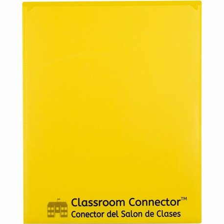 C-Line Classroom Connector Letter Report Cover - 8 1/2" x 11" - 2 Internal Pocket(s) - Yellow - 25 / Box