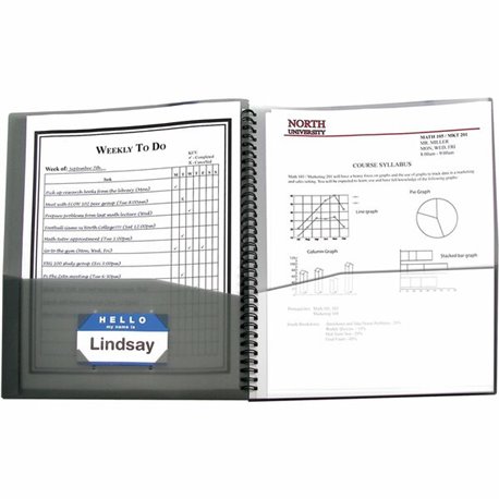 C-Line 8-Pocket Spiral-Bound Poly Portfolio - Smoke, 1/EA, 33081