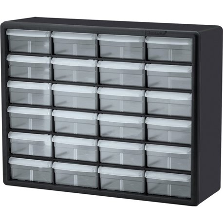 Akro-Mils 24-Drawer Plastic Storage Cabinet - 24 Drawer(s) - 15.8" Height6.4" Depth x 20" Length%Floor - Stackable, Finger Grip,