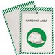 C-Line Safety Striped Shop Ticket Holders - 0.1" x 9.8" x 13.6" - Vinyl - 25 / Box - White, Green