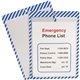 C-Line Safety Striped Shop Ticket Holders - 0.1" x 9.8" x 13.6" - Vinyl - 25 / Box - Blue, White