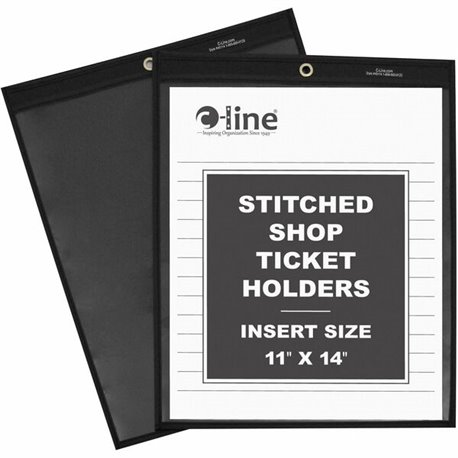 C-Line Shop Ticket Holders, Stitched - One Side Clear, 11 x 14, 25/BX, 45114