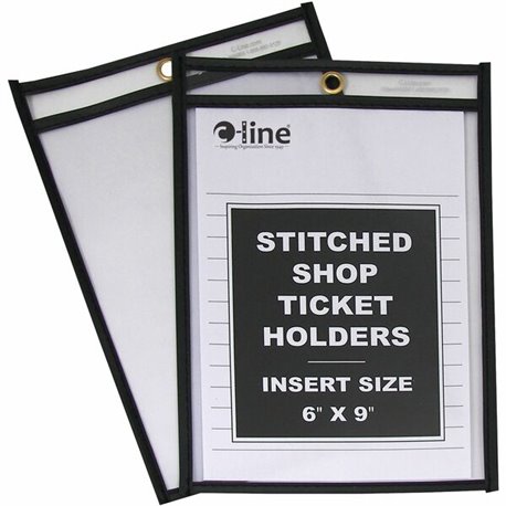 C-Line Shop Ticket Holders, Stitched - Both Sides Clear, 6 x 9, 25/BX, 46069