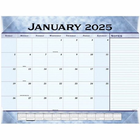 At-A-Glance Desk Pad - Standard Size - Monthly - 12 Month - January 2025 - December 2025 - 1 Month Single Page Layout - 21 3/4" 