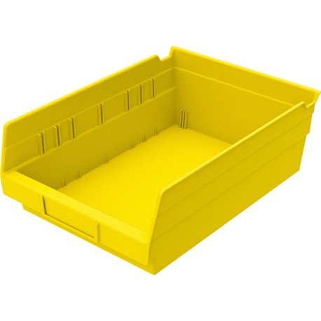 Akro-Mils Economical Storage Shelf Bins - 4" Height x 8.4" Width x 11.6" Depth - Water Proof, Label Holder, Durable, Oil Resista