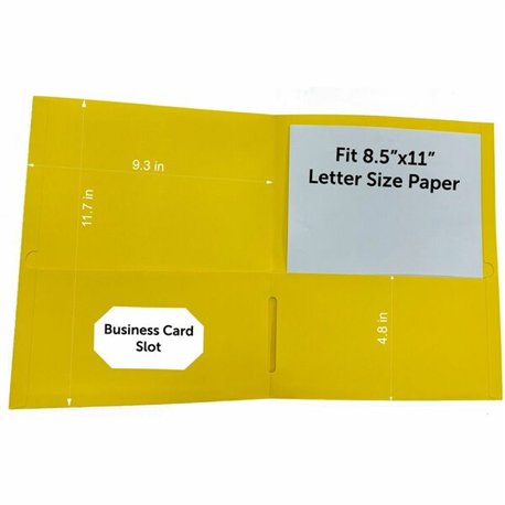 Business Source Letter Portfolio - 8 1/2" x 11" - 125 Sheet Capacity - Inside Front & Back Pocket(s) - Yellow - 25 / Box