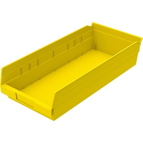 Akro-Mils Economical Storage Shelf Bins - 4" Height x 8.4" Width x 17.9" Depth - Water Proof, Label Holder, Corrugated, Durable,