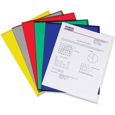 C-Line Poly Project Folders - Assorted Colors, Reduced Glare, 11 x 8-1/2, 25/BX, 62130