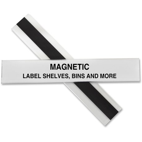 C-Line HOL-DEX Magnetic Shelf/Bin Label Holders - 1-Inch x 6-Inch, 10/BX, 87227