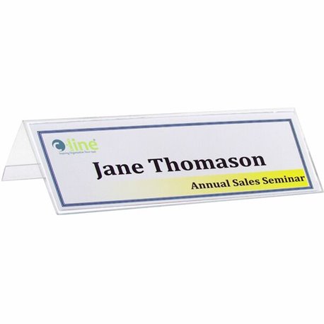 C-Line Heavyweight Rigid Plastic Name Tent Holder - Medium Size, 2-1/2 x 8-1/2, 25/BX, 87597