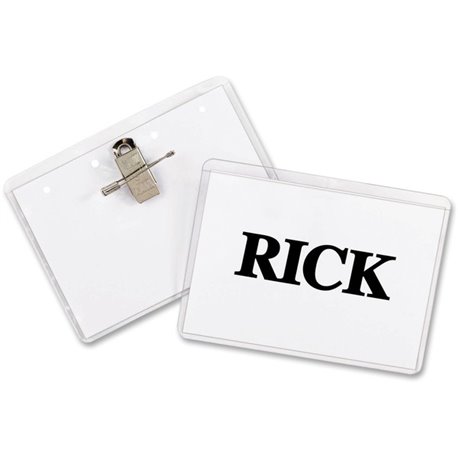 C-Line Clip/Pin Combo Style Name Badges - Sealed Holders with Inserts, 4 x 3, 50/BX, 95743