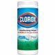 Clorox Disinfecting Cleaning Wipes - Ready-To-Use - Fresh Scent - 35 / Canister - 1 Each - Disposable, Bleach-free - Green