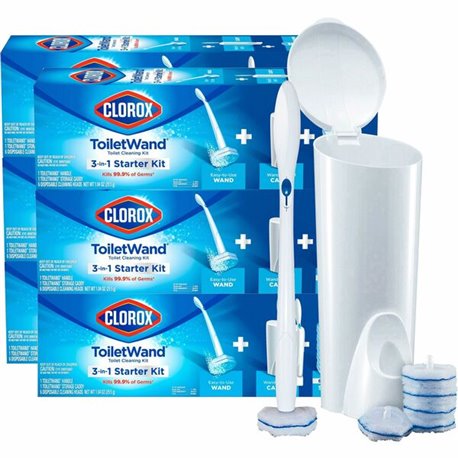 Clorox ToiletWand Disposable Toilet Cleaning System - 1 Kit (Includes: ToiletWand, Storage Caddy, Disinfecting ToiletWand Refill