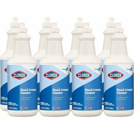 CloroxPro Bleach Cream Cleanser - For Multipurpose - 32 fl oz (1 quart) - 8 / Carton - Clear