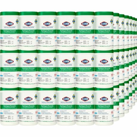 Clorox Healthcare Hydrogen Peroxide Cleaner Disinfectant Wipes - 95 / Canister - 450 / Pallet - Bleach-free, Antibacterial - Whi