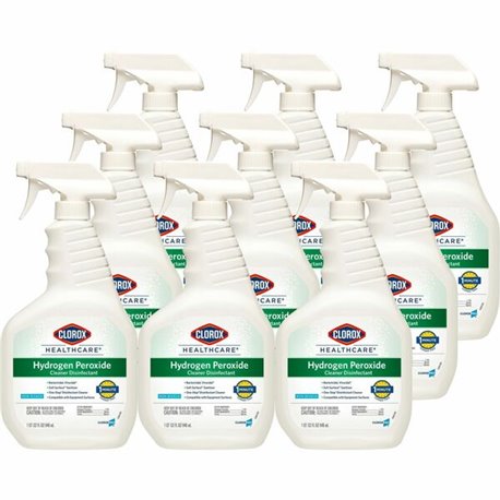 Clorox Healthcare Hydrogen Peroxide Cleaner Disinfectant Spray - 32 fl oz (1 quart) - 9 / Carton - Bleach-free, Disinfectant, An