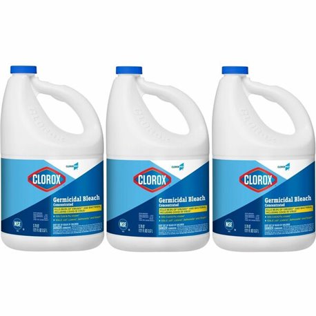 CloroxPro Germicidal Bleach - For Laundry - Concentrate - 121 fl oz (3.8 quart) - 3 / Carton - Disinfectant, Anti-bacterial - Cl