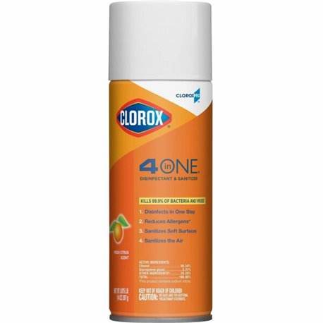 CloroxPro 4 in One Disinfectant & Sanitizer - 14 fl oz (0.4 quart) - Fresh Citrus Scent - 1 Each - Deodorize, Disinfectant