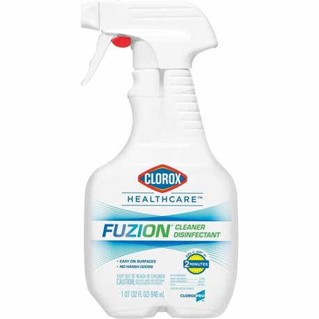 Clorox Fuzion Cleaner Disinfectant - Ready-To-Use - 32 fl oz (1 quart)Bottle - 1 Each - Low Odor, Odor Neutralizer - Translucent