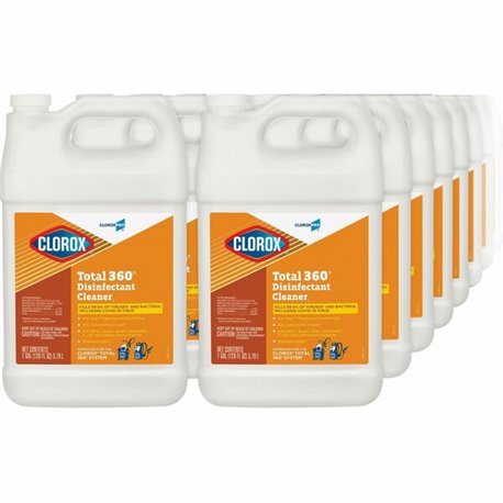 CloroxPro Total 360 Disinfectant Cleaner - 128 fl oz (4 quart) - 72 / Bundle - Translucent