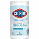 Clorox Free & Clear Compostable All Purpose Cleaning Wipes - 4.25" Length x 4.25" Width - 75 / Tub - 6 / Carton - Fragrance-free