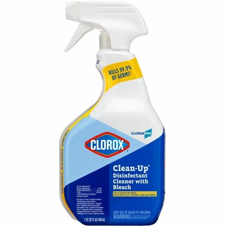 CloroxPro Clean-Up Disinfectant Cleaner with Bleach - Ready-To-Use - 32 fl oz (1 quart) - 1 Each - Clear